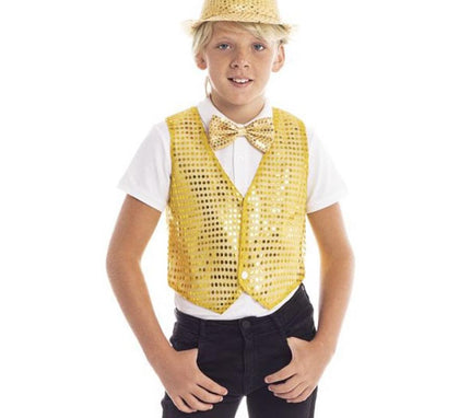 Chaleco de Lentejuelas dorado infantil