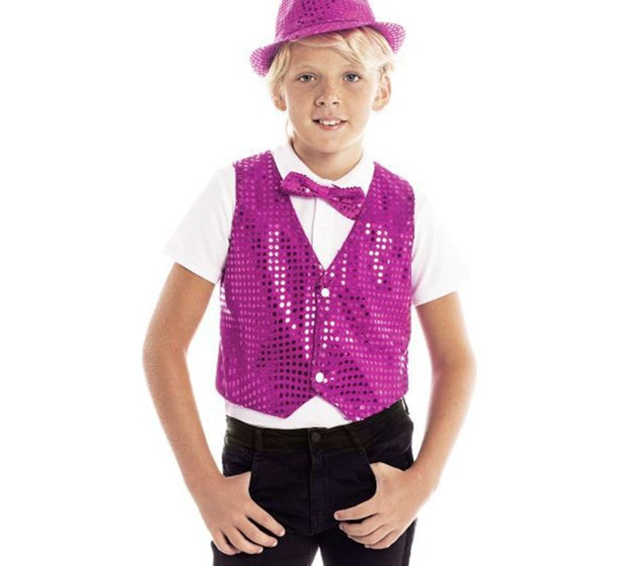 Translation missing: en.Chaleco de Lentejuelas fucsia infantil