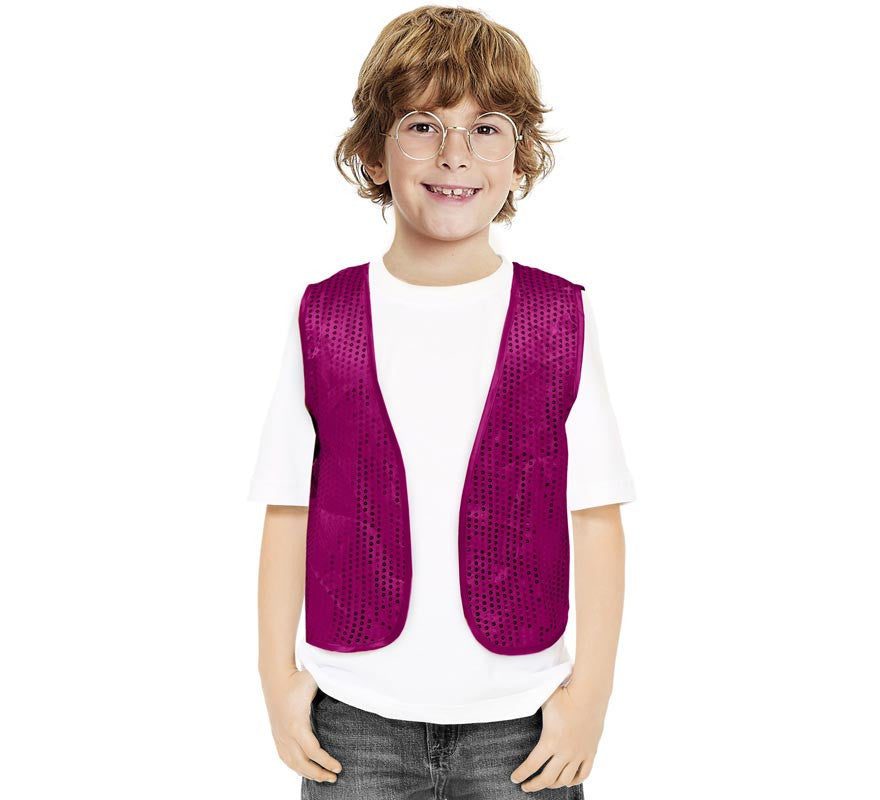 Chaleco de Lentejuelas fucsia para niños