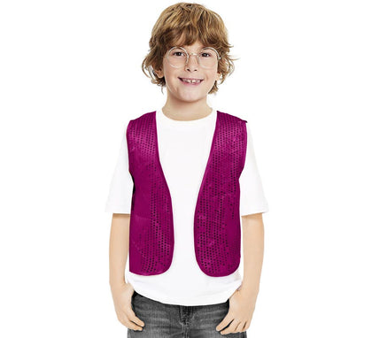 Chaleco de Lentejuelas fucsia para niños