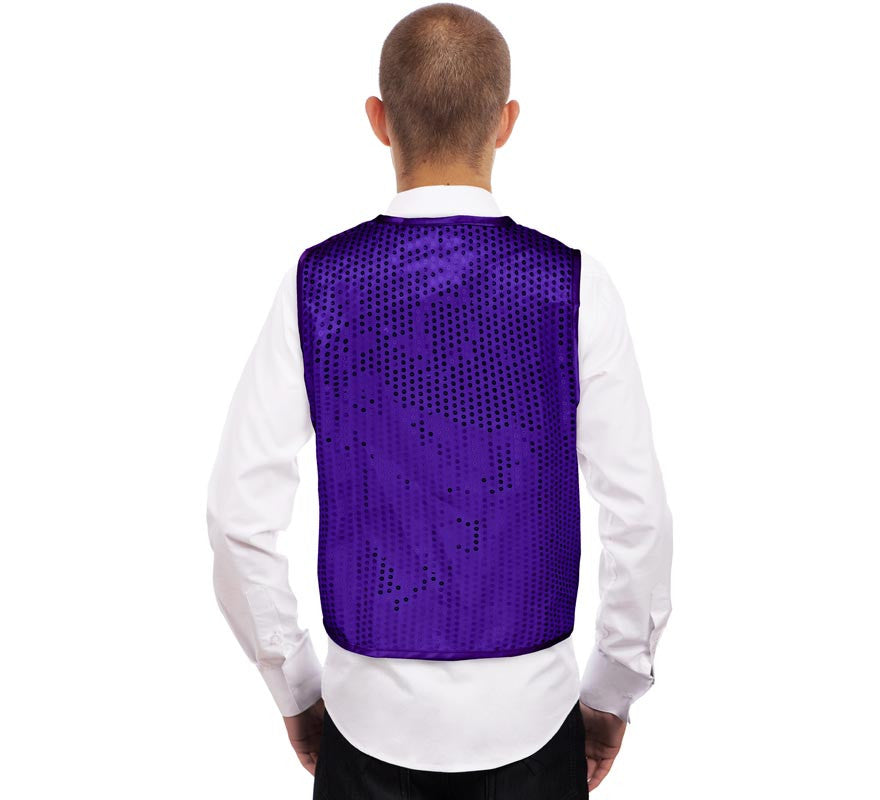 Translation missing: en.Chaleco de Lentejuelas morado para adultos