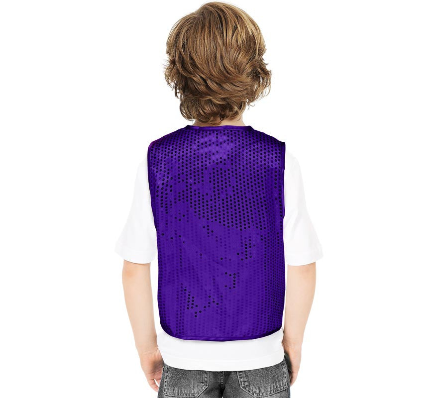 Chaleco de Lentejuelas morado para niños