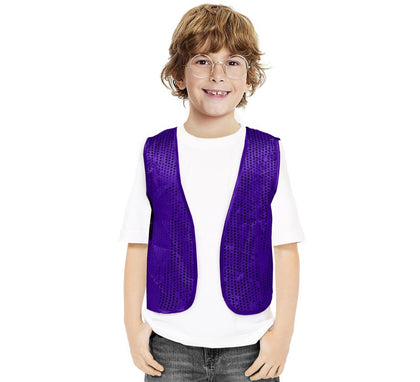 Chaleco de Lentejuelas morado para niños