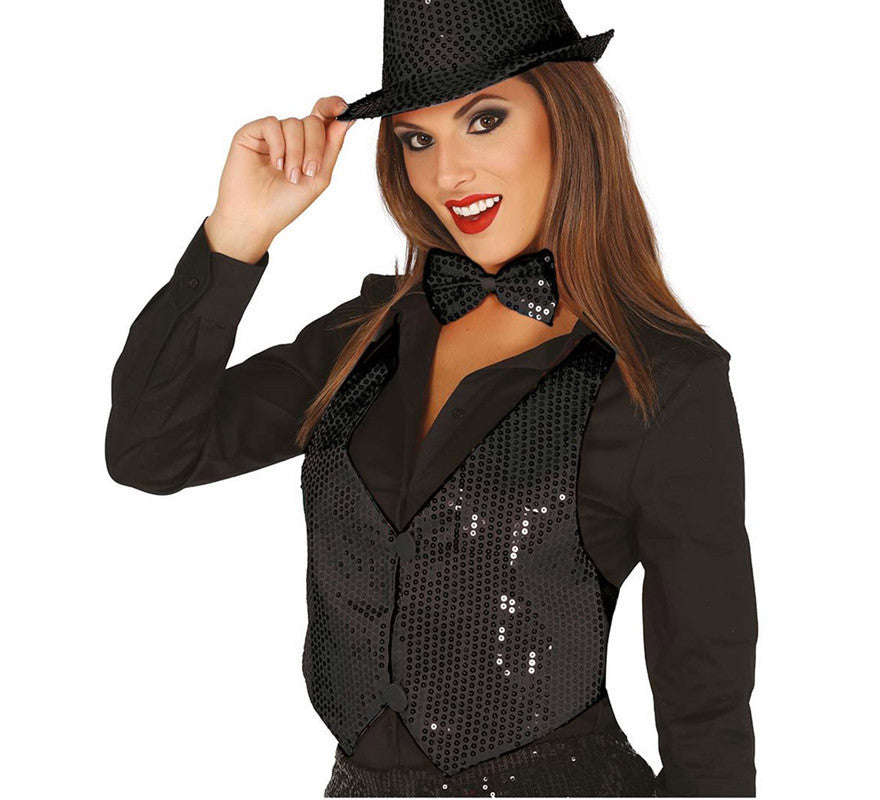 Chaleco de Lentejuelas Negro para mujer