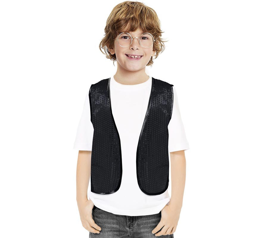 Chaleco de Lentejuelas negro para niños