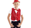 Chaleco de Lentejuelas rojo infantil