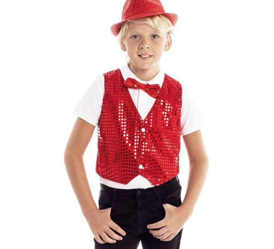 Chaleco de Lentejuelas rojo infantil