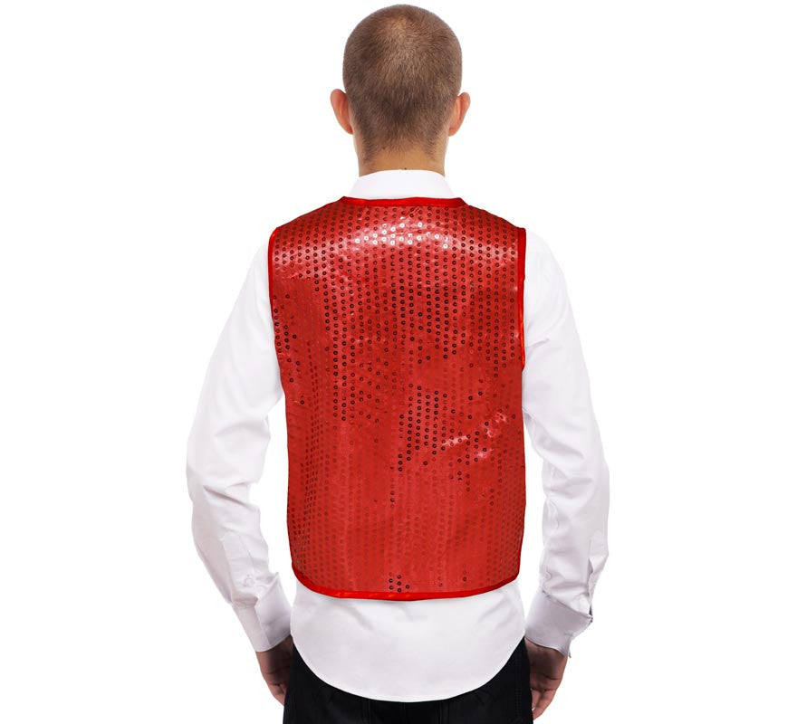 Chaleco de Lentejuelas rojo para adultos