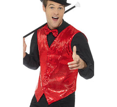 Men's Red Sequin Vest