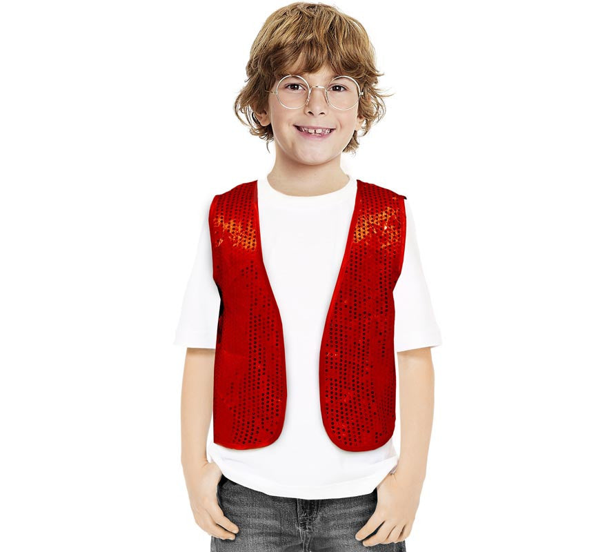 Chaleco de Lentejuelas rojo para niños