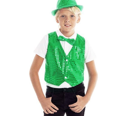 Chaleco de Lentejuelas verde infantil