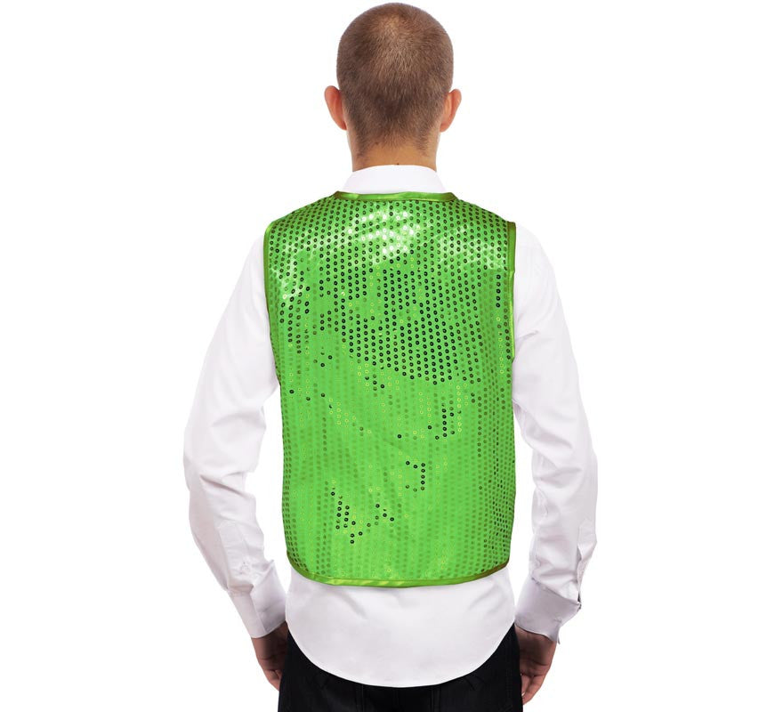 Chaleco de Lentejuelas verde para adultos