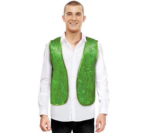Chaleco de Lentejuelas verde para adultos