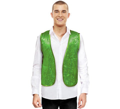 Green Sequin Vest for Adults