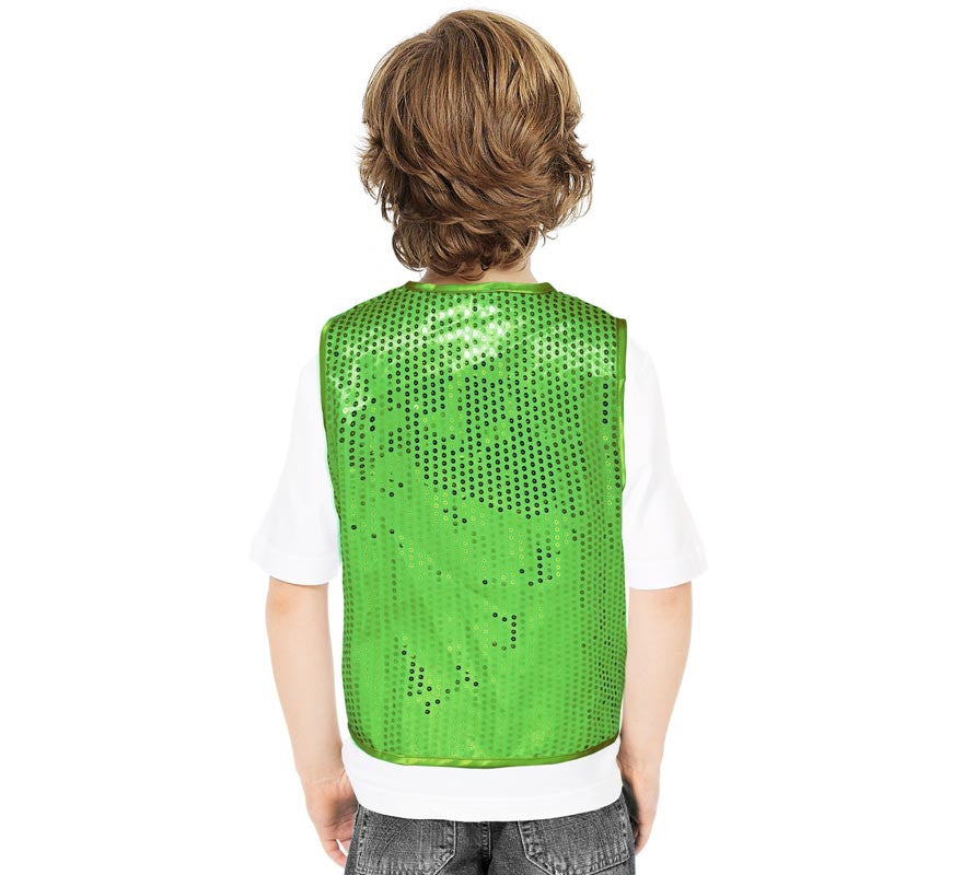 Chaleco de Lentejuelas verde para niños