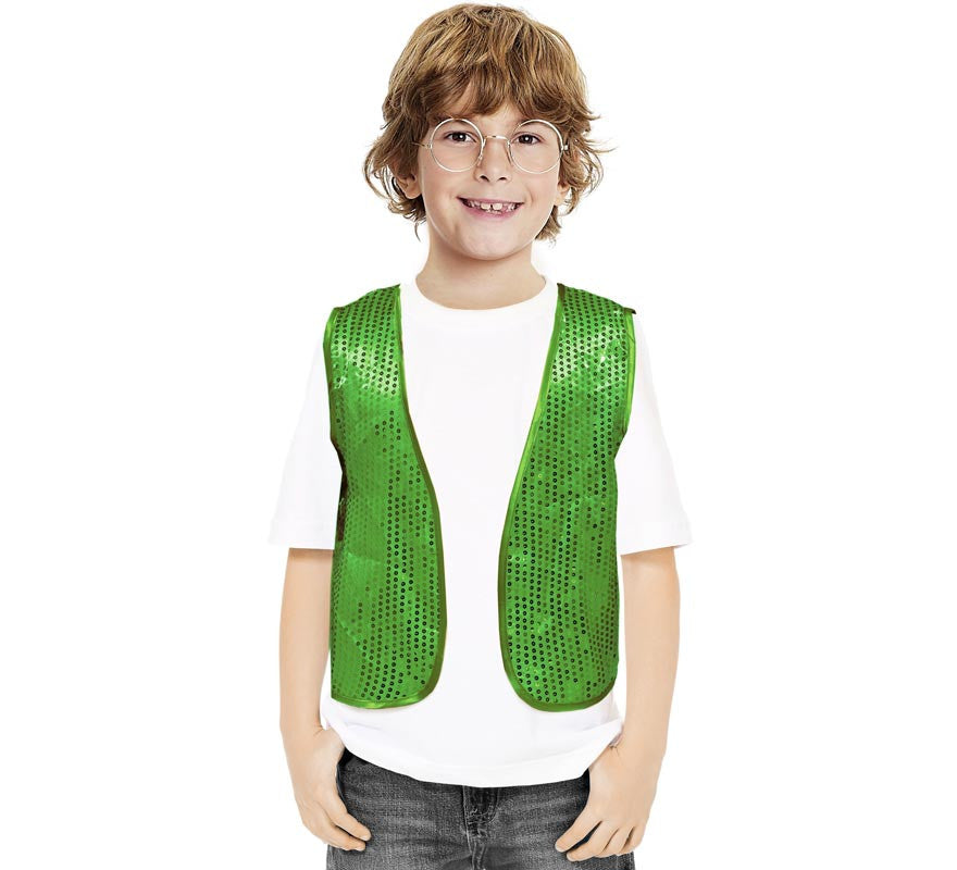 Chaleco de Lentejuelas verde para niños