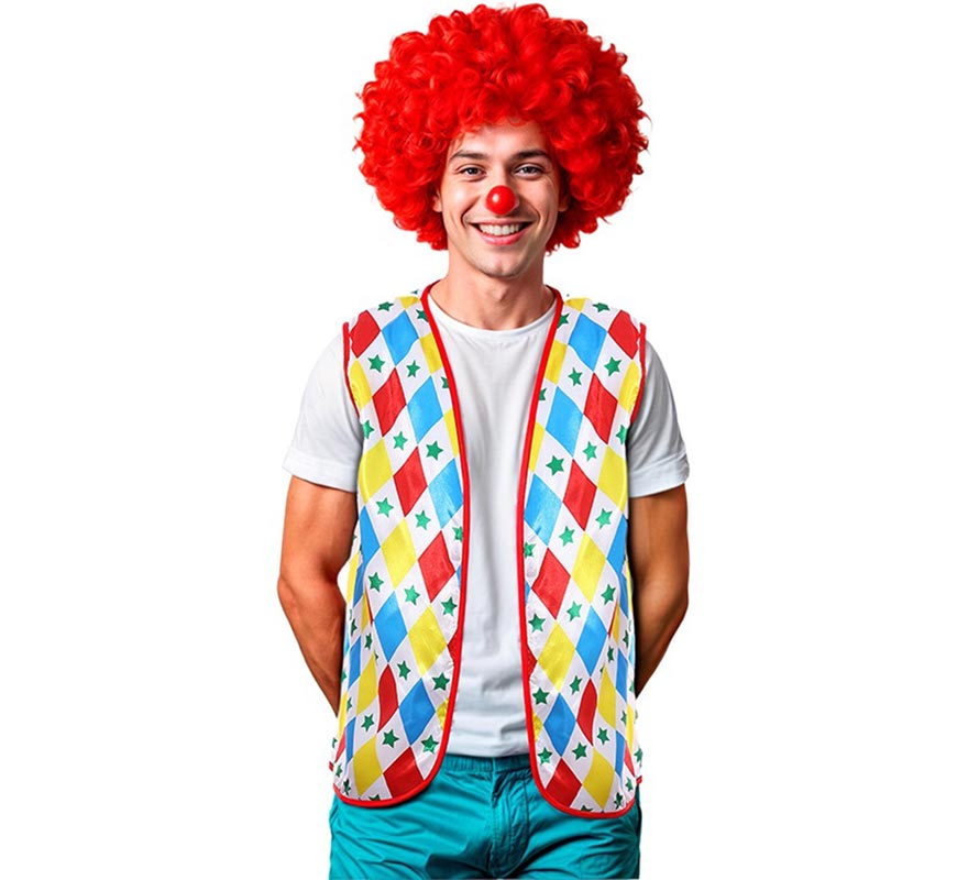 Translation missing: en.Chaleco de Payaso rombos y estrellas adulto