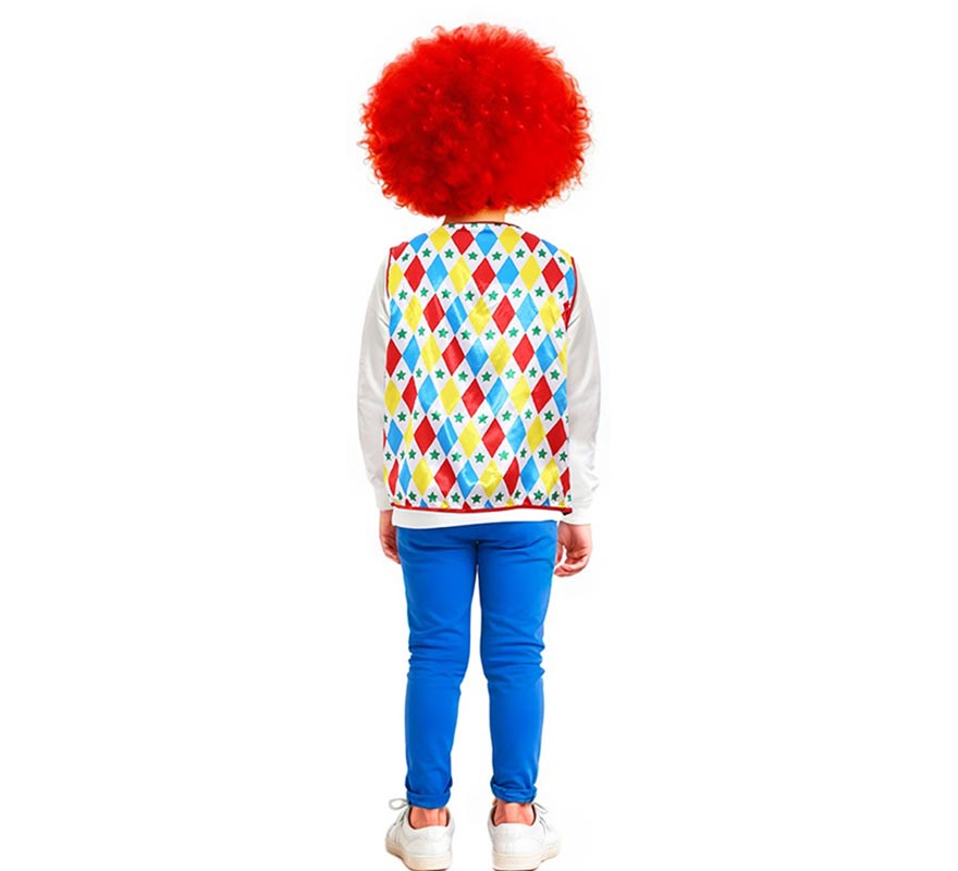 Chaleco de Payaso rombos y estrellas infantil