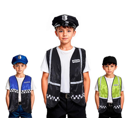 Chaleco de Policía a cuadros infantil en varios colores