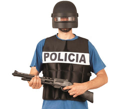Black bulletproof police vest for adults