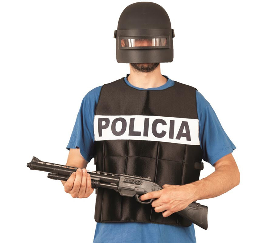 Translation missing: en.Chaleco de Policía Antibalas negro para adulto