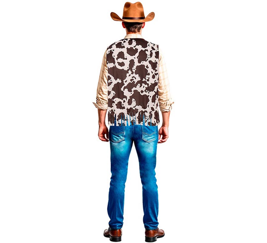 Translation missing: en.Chaleco de Vaquero marrón estampado adulto