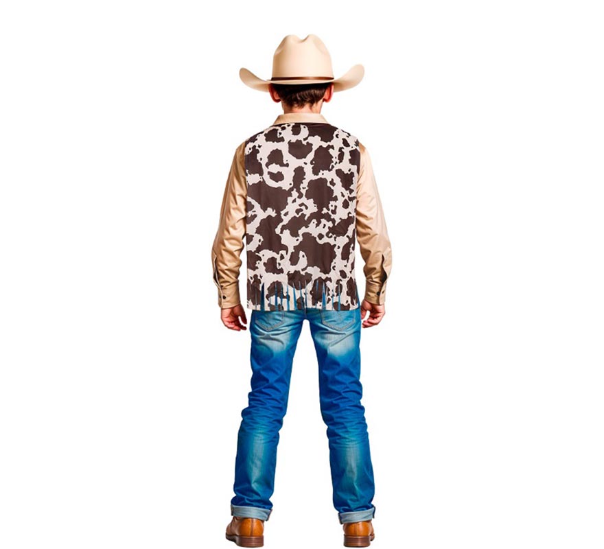 Translation missing: en.Chaleco de Vaquero marrón estampado infantil