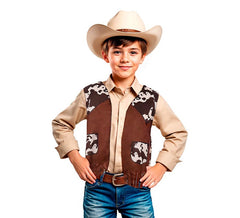Brown printed children's cowboy vest
