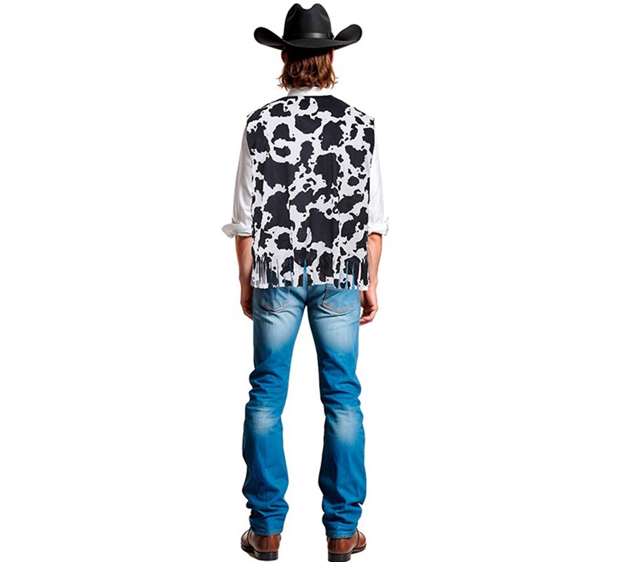 Translation missing: en.Chaleco de Vaquero negro estampado adulto
