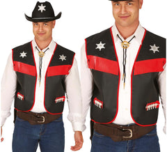 Adult black and red cowboy vest