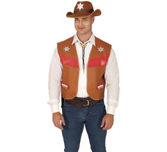 Cowboy vest for adults 2 assorted