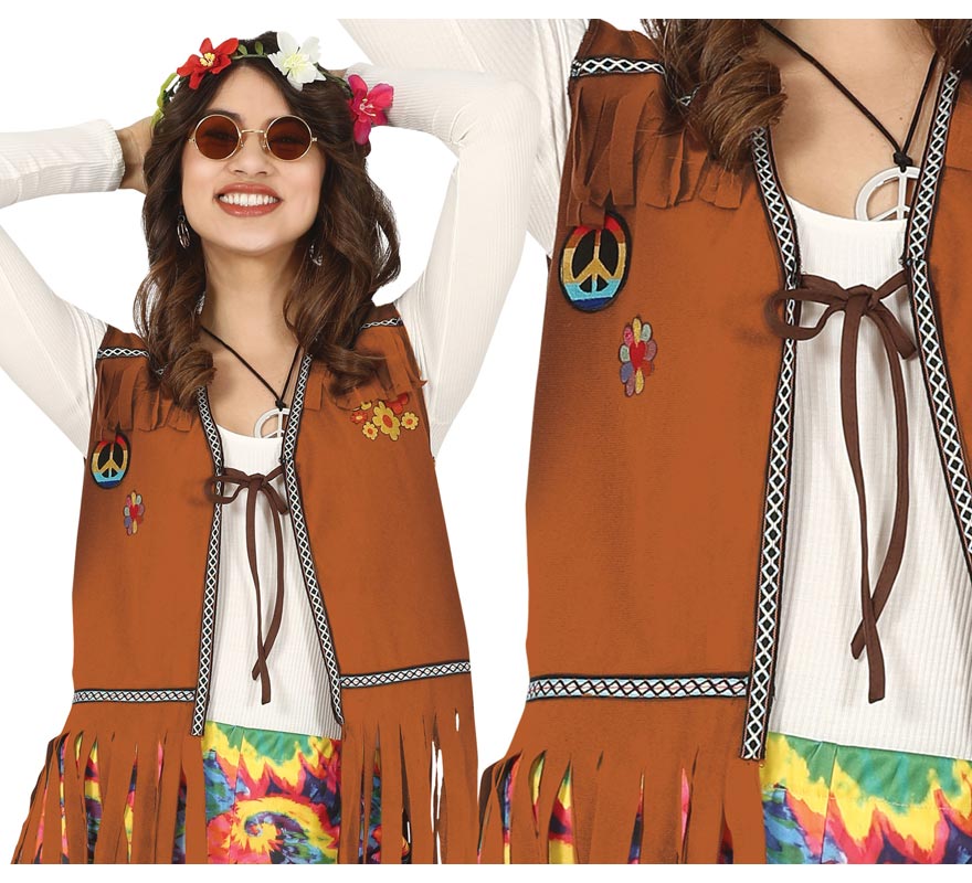 Translation missing: en.Chaleco Hippie Marrón para Mujer