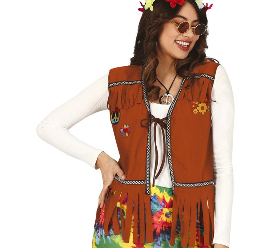 Chaleco Hippie Marrón para Mujer