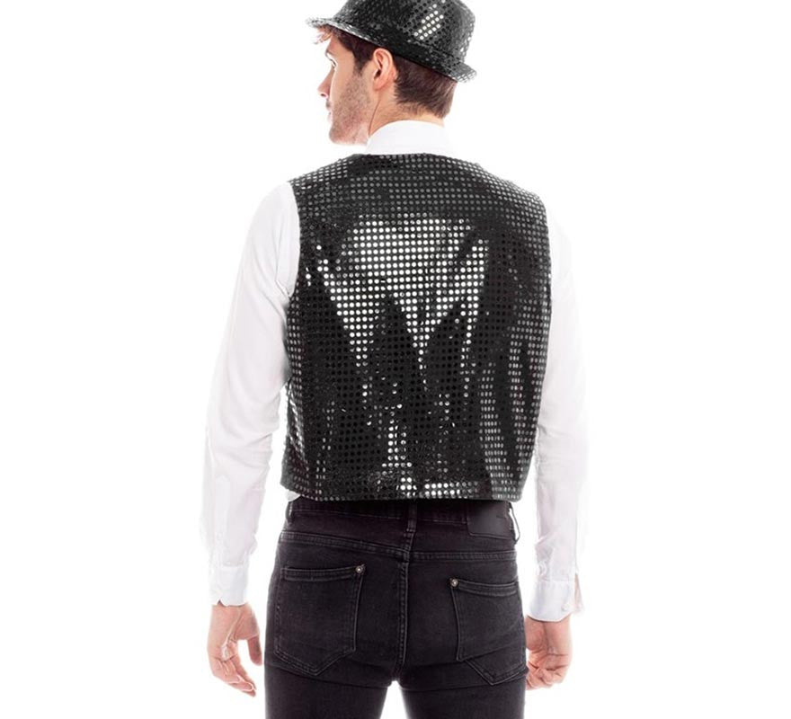 Chaleco Lentejuelas negro elegante para hombre