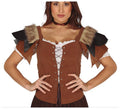 Chaleco Medieval de Cuero con pelo para Mujer