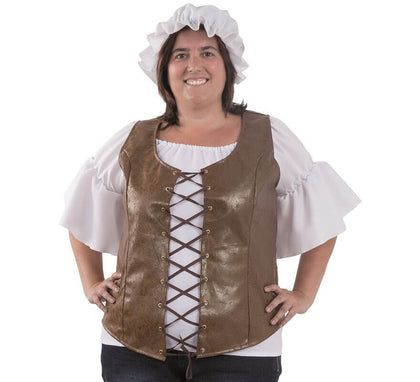 Chaleco Medieval Marrón para mujer