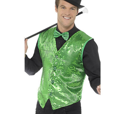 Chaleco Verde con Lentejuelas para hombre
