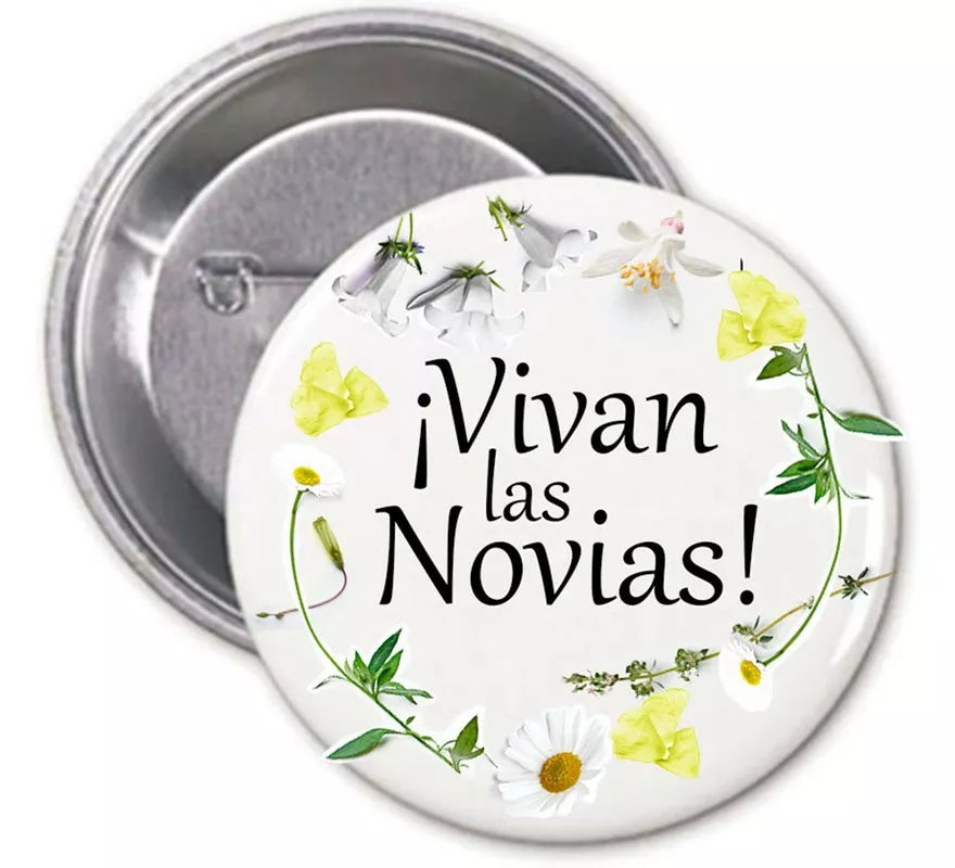 Chapa Vivan Las Novias con motivos Florales