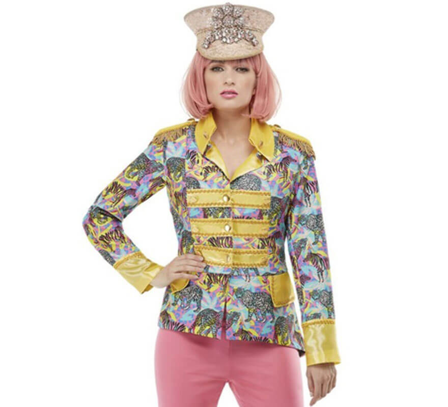 Translation missing: en.Chaqueta Años 70 Amarilla y Azul con detalles dorados para mujer