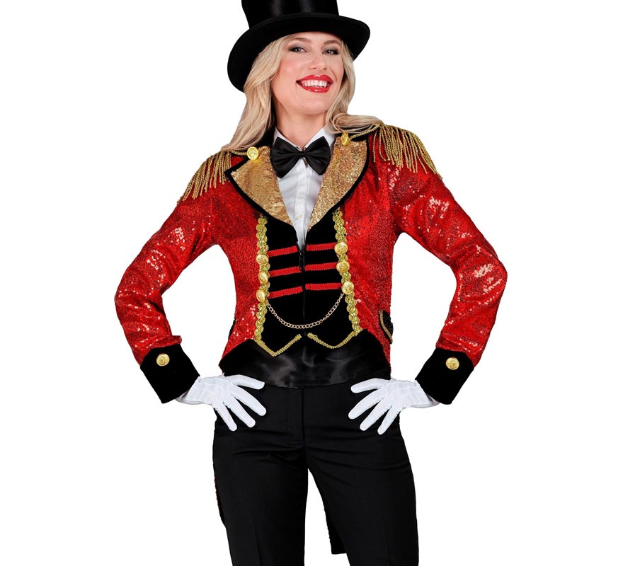 Chaqueta de Frac Lentejuelas rojo para mujer