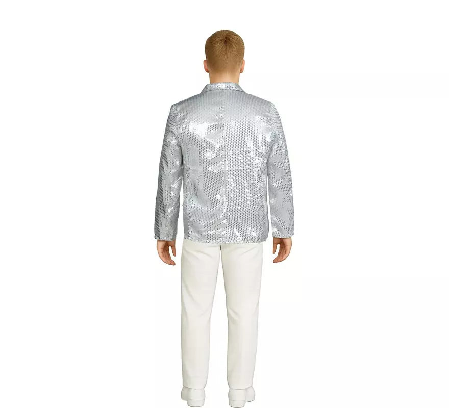 Chaqueta de Lentejuelas Plateada para hombre