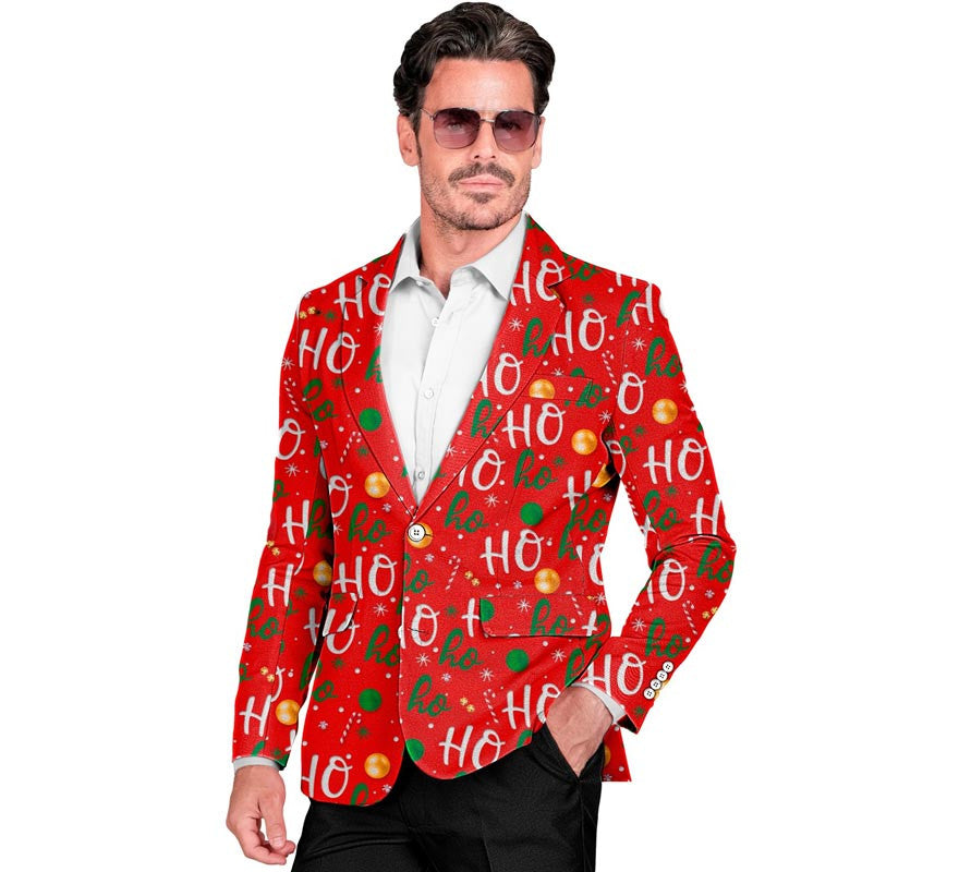 Translation missing: en.Chaqueta Feliz Navidad ho ho rojo para hombre