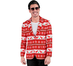 Red and white Merry Christmas jacket for men