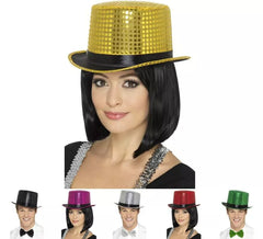 Top hat with sequins in various colors