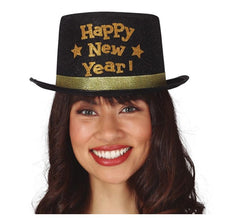 Happy New Year Hat Black