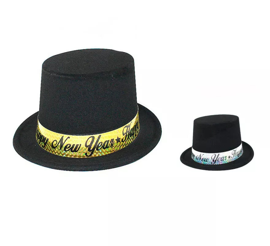 Chistera Happy New Year de PVC en 2 colores surtidos