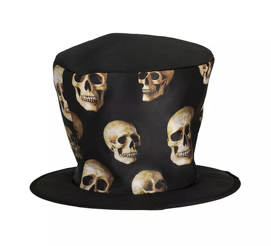 Chistera negra con Calaveras Terroríficas