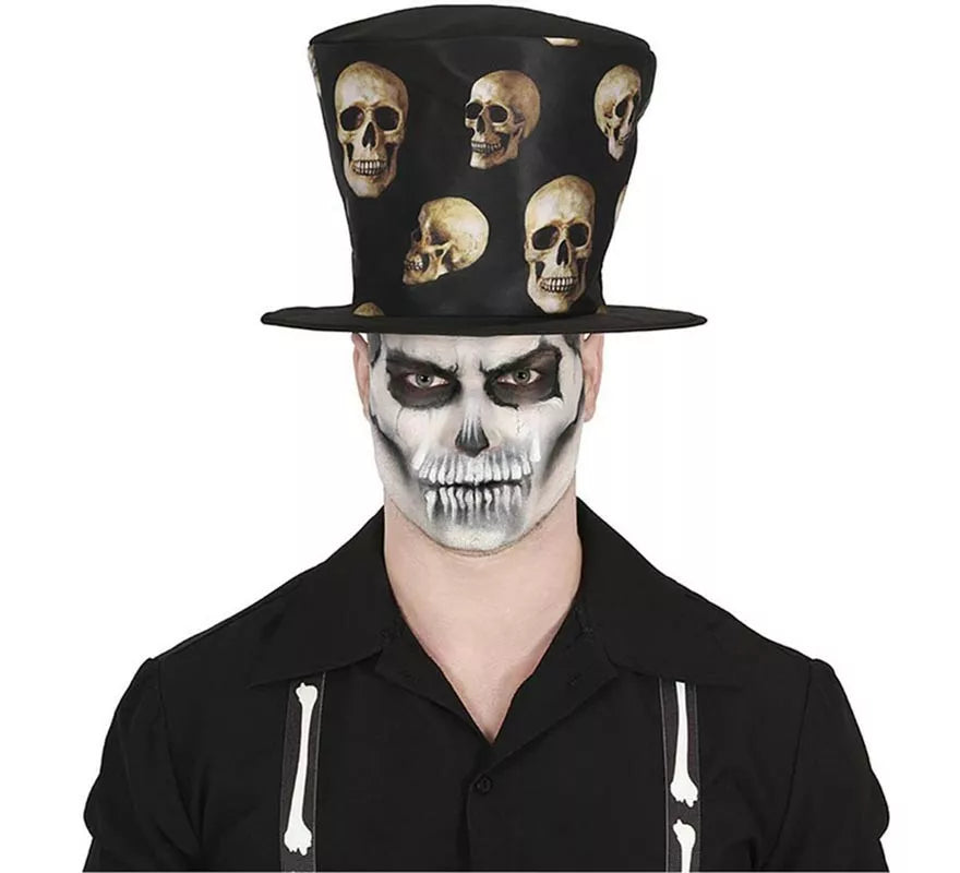 Chistera negra con Calaveras Terroríficas