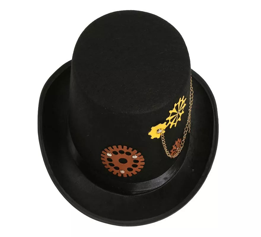 Chistera Steampunk Negra Elegante