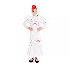 White Chulapa costume with small red polka dots for girl